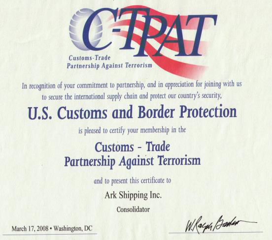 c-tpat certificate image